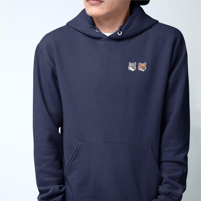 Lee Je-No Double Fox Head Patch Original Tee White Maison Kitsune Merch