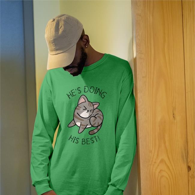 He's Doing His Best Hoodie Cat Beans