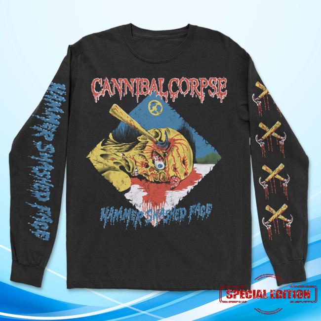 Official Kings Road Merch Store Cannibal Corpse Hammer Smashed Face Long Sleeve Tees (Black) Kings Road Shop CannibalCorpse