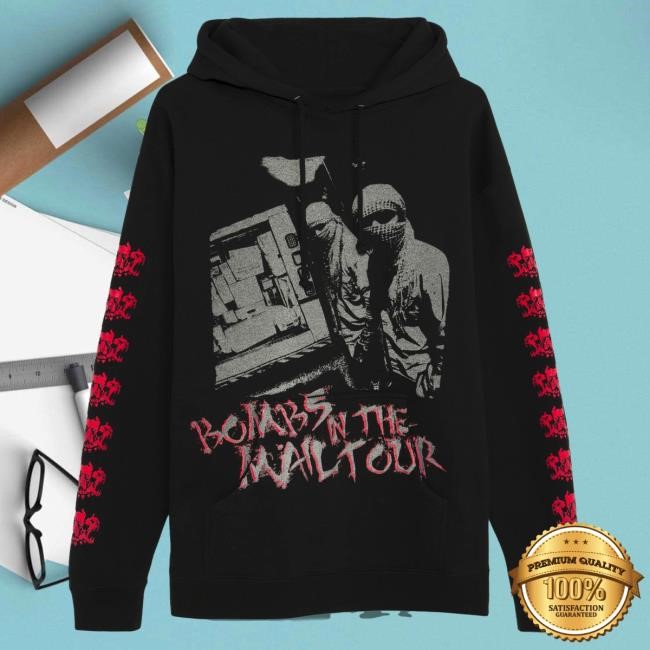 Official City Morgue Merch Revenge X City Morgue Bombs In The Mail Tour Crewneck Sweatshirt Black City Morgue Clothing