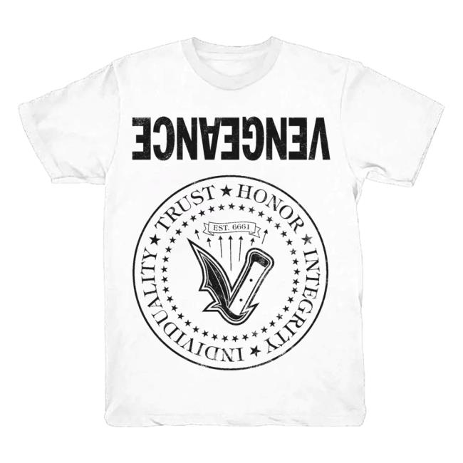 Official Zacky Vengeance Clothing Vengeance University Psycho Therapy White T-Shirt Zacky V