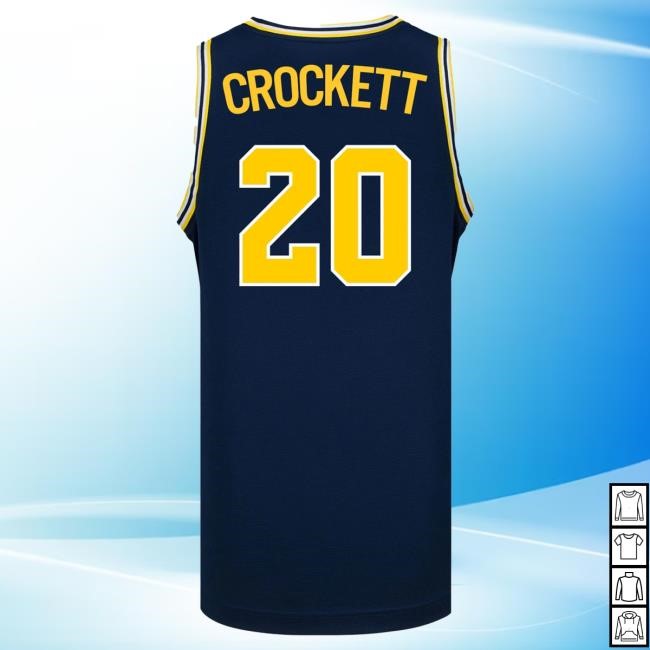 Michigan Wolverines #20 Alyssa Crockett Student Athlete Blue Women's Basketball Jersey Tee | The M Den Official Merch Store Shop