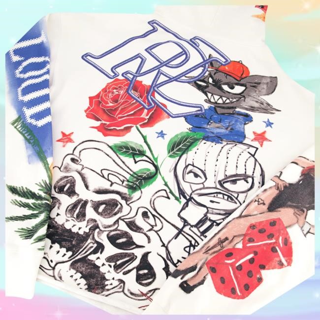 Official Rolling Loud Merch Store Shop Rolling Loud RL Mixed Media Cement AOP Popover Hoodie RollingLoud