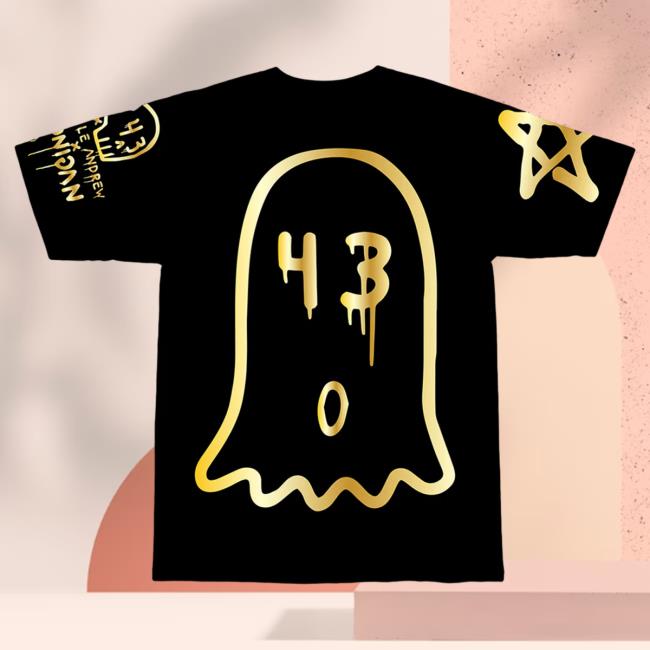 Official Hoonigan Merch Store Shop Ken Block X Trouble Andrew X Hoonigan Big Ghost/43 Gold Short Sleeve T Shirt Hoonigan Apparel Clothing
