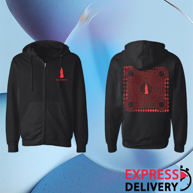 Official Slowdive Merch Album Zip Pullover Sweatshirt Black