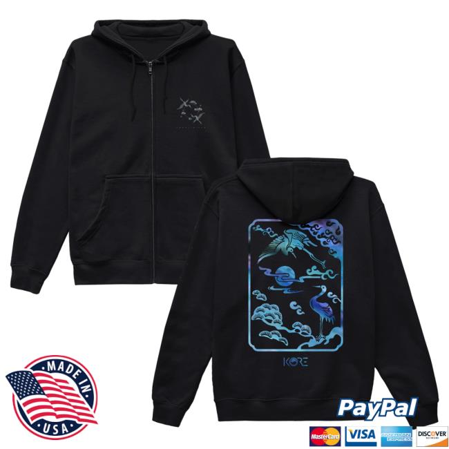 Official Kore Limited Merch Store KoreLimited Crane Of Pearl Zip Up Crew (Black) Kore Limited Apparel Clothing Shop