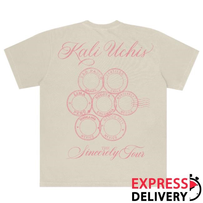 Collector Print Drop Sincerely Tour LATAM Tee By Kali Uchis Kali Uchis Sincerely Tour LATAM Exclusive Tee Graphic Print Street