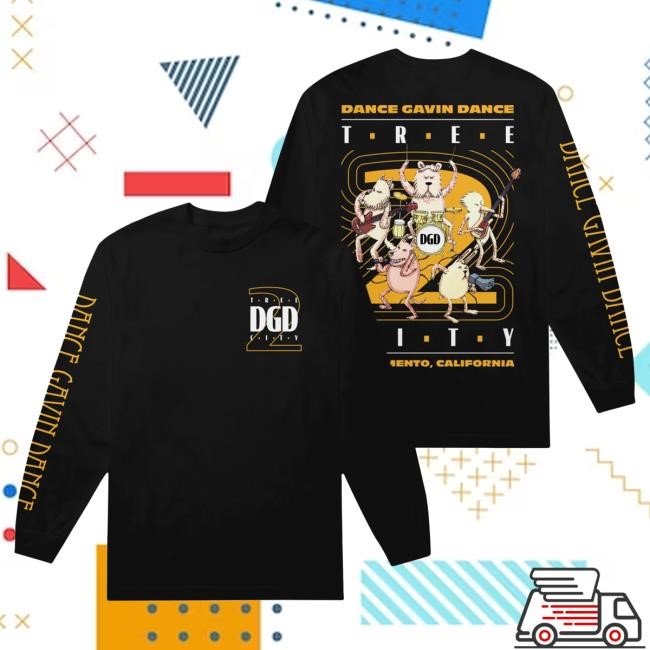 Official Dance Gavin Dance Merch Tree City 2 Black Long Sleeve T-Shirts DanceGavinDance
