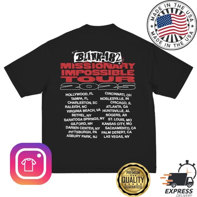 Official Blink 182 Merch Blink-182 Characters 2025 Tour Top Shirt