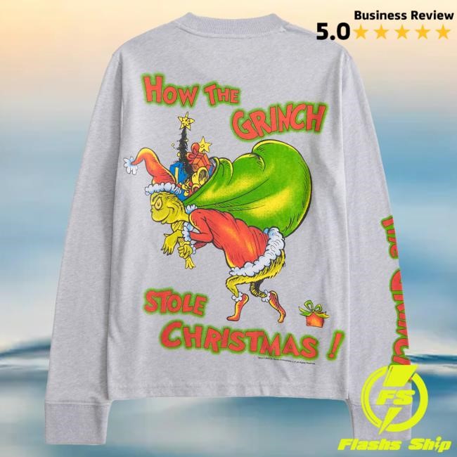 Official Abercrombie And Fitch Apparel Clothing Merch Long Sleeve T-Shirts The Grinch Graphic Abercrombie Store Shop