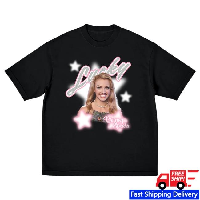 Official Britney Spears Merch Store Britney Spears Lucky Star Black Tee BritneySpears