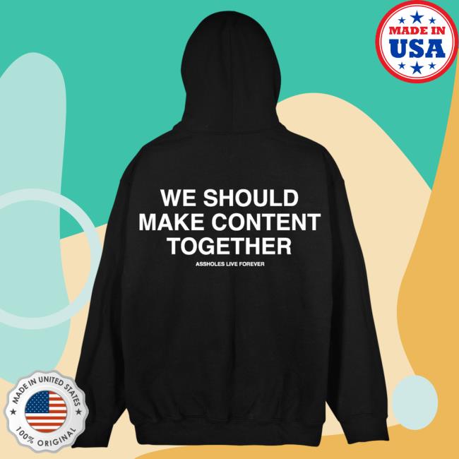 Official Linda Finegold Merch Store We Should Make Content Together Pullover Sweatshirt Black Lindafinegold Shop