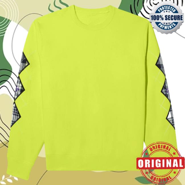 Official Noah Merch Store Argyle Appliqué Sweater Lime Noah Clothing Shop Apparel