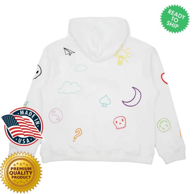 Masayoshi Doodlez Pullover Swearter Hoodie - White