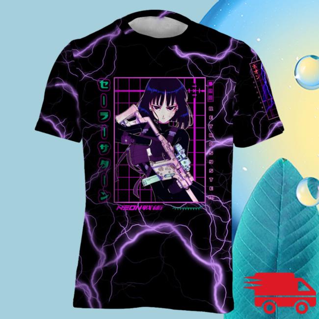 Official Vapor95 Clothing Store Sailor Saturn Purple Black Shirt New 3D All Over Print