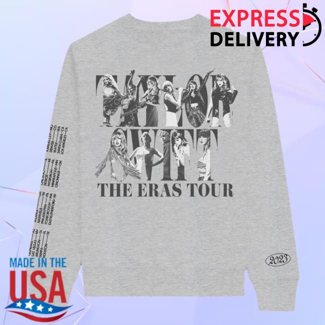Official TayloSwift Clothing Merch Shop Store Taylor Swift The Eras Tour Gray Hooded Sweatshirt