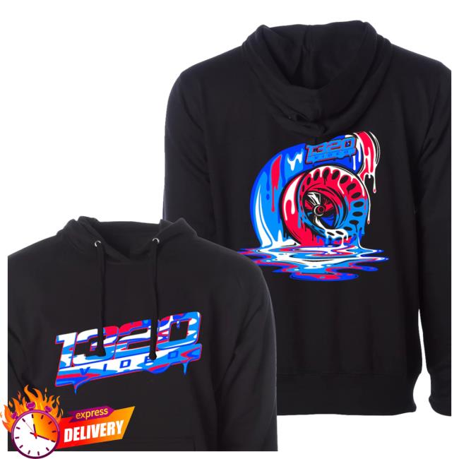 Official 1320video Merch Store 1320Video Red/White/Blue Turbo Drip 2.0 Pullover Sweatshirt 1320video Apparel Clothing Shop