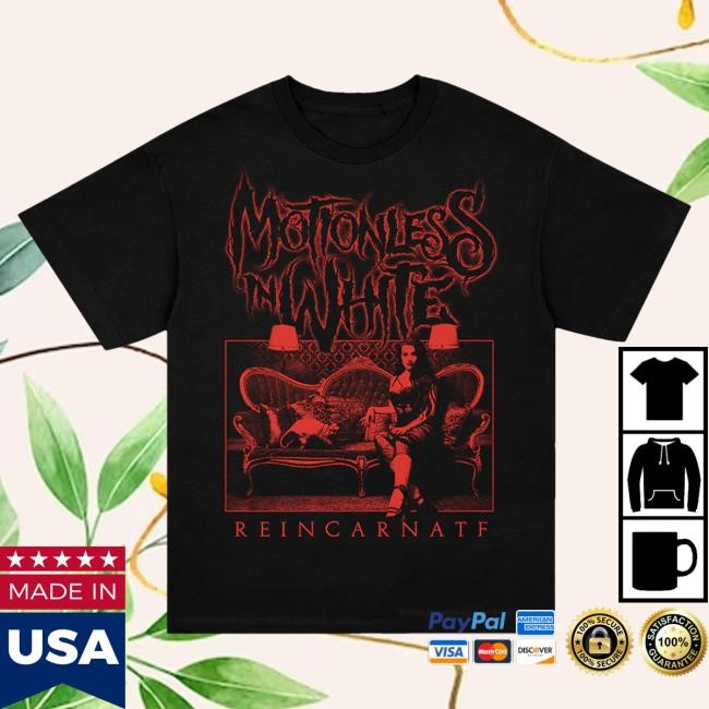 Official Miwmerch Motionless In White Red Reincarnate 10 Year Apocalypse Fest T Shirt (Black) Miw Merch Store