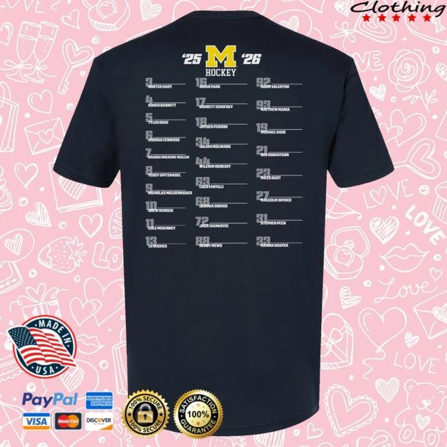 Michigan Wolverines Men's Hockey 2025-2026 Team Tshirt The M Den Shop