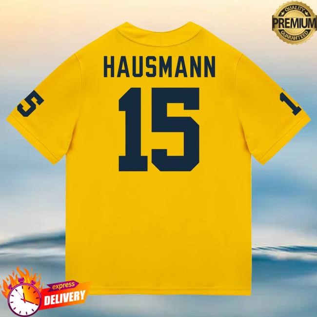 The M Den Michigan Wolverines #15 Ernest Hausmann Student Athlete Maize Football Jersey Hot Shirt