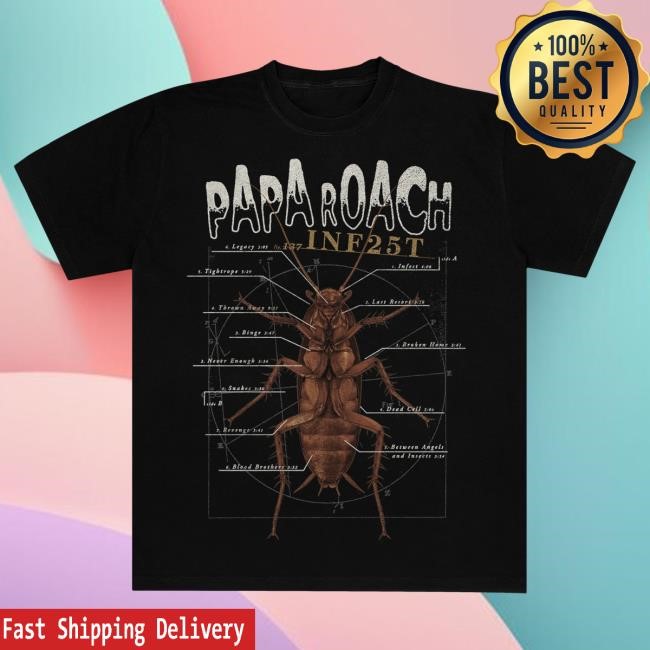 Official Papa Roach Merch Inf25t Dissection Hot Shirt (Black)