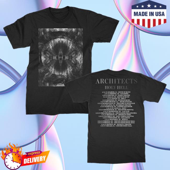Official Kings Road Merch Store Architects Merch Store Shop Architects Holy Hell 2019 Tour New Shirt (Black) KingsRoadMerch