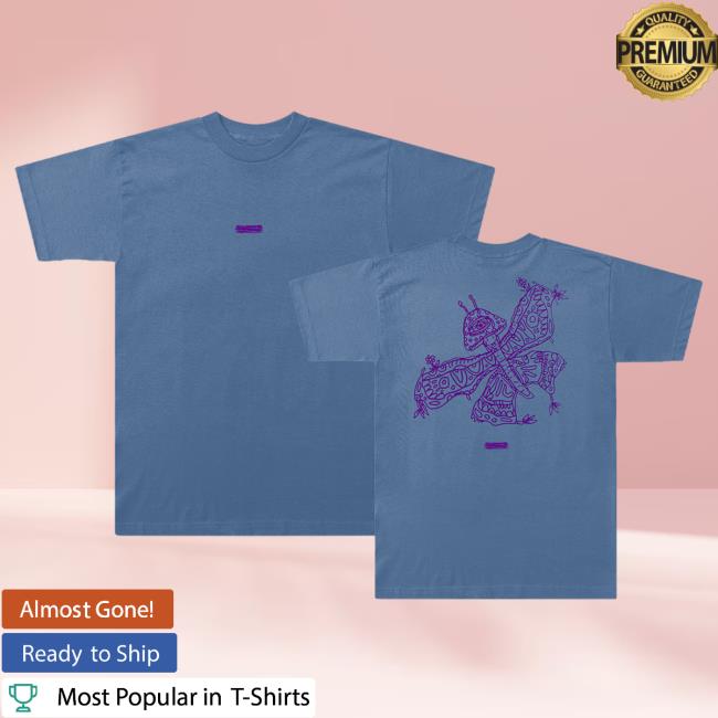 Official Ed Sheeran Store Merch Life Goes On Mushroom Butterfly T-Shirt In Blue EdSheeran Shop