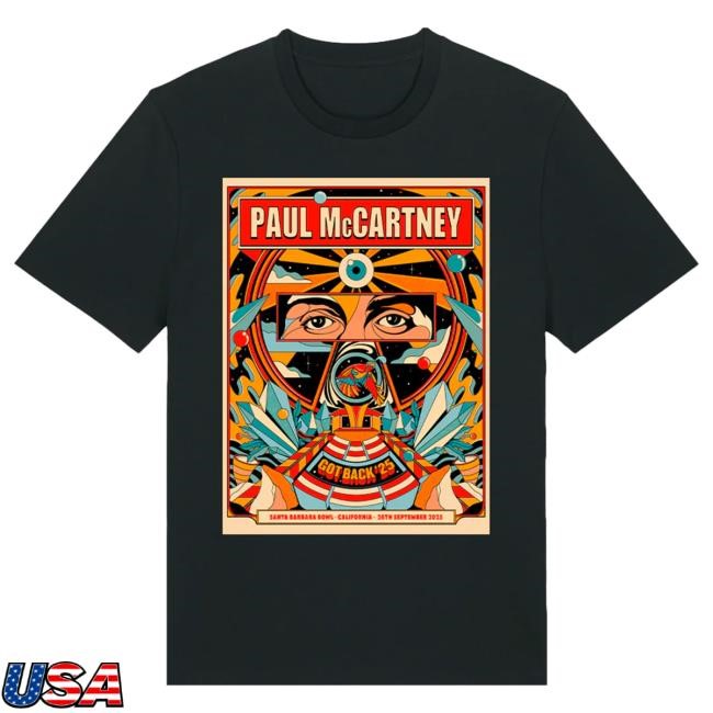 Official Paul Mccartney Merch Store Got Back 2025 Santa Barbara Event New Shirt