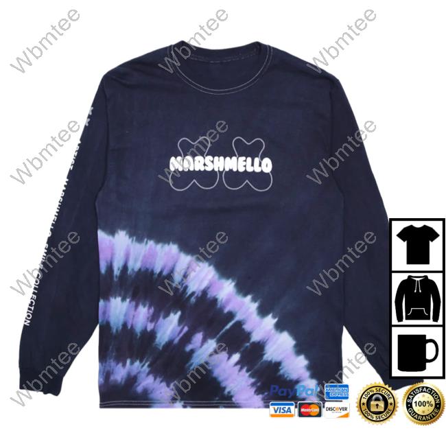 Official Marshmello Music Clothing Store Shop Mello Spot Tie Dye L/S Crewneck Sweatshirt Black Marshmellomusic Merch