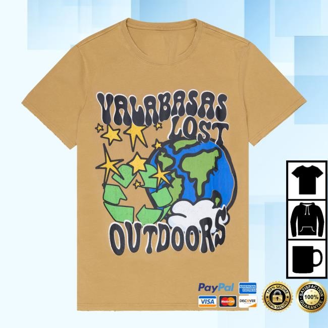 Official Valabasas Shop Merch "Care Outdoors" Vintage Light Brown Shirt