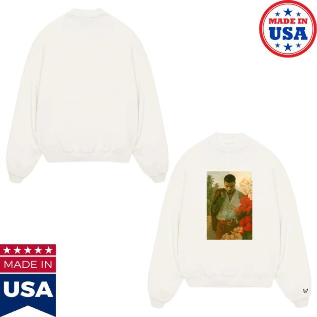 Official Rauw Alejandro Merch Store Shop Raul Portrait Crewneck Off White