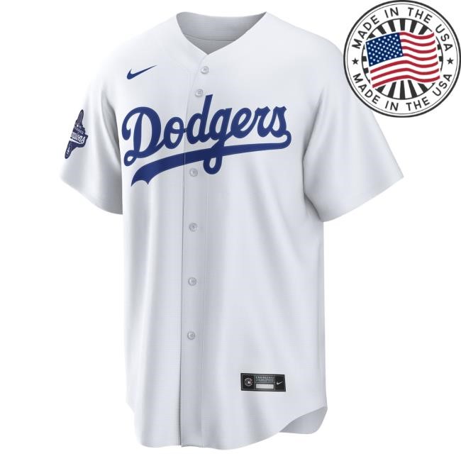 Men's Los Angeles Dodgers Nike White 2025 World Series Champions Home Replica Jersey Hot Shirt Official MLB Shop