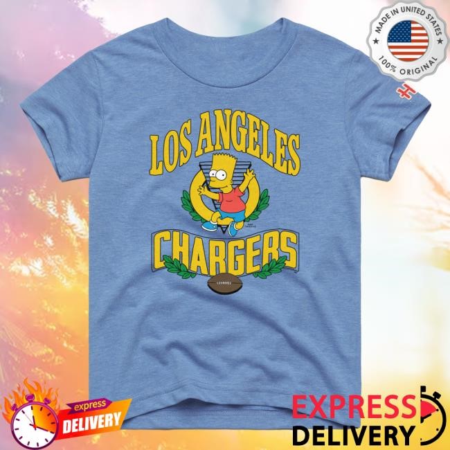 Official Los Angeles Chargers Homage x The Simpsons Youth Shirts - Light Blue