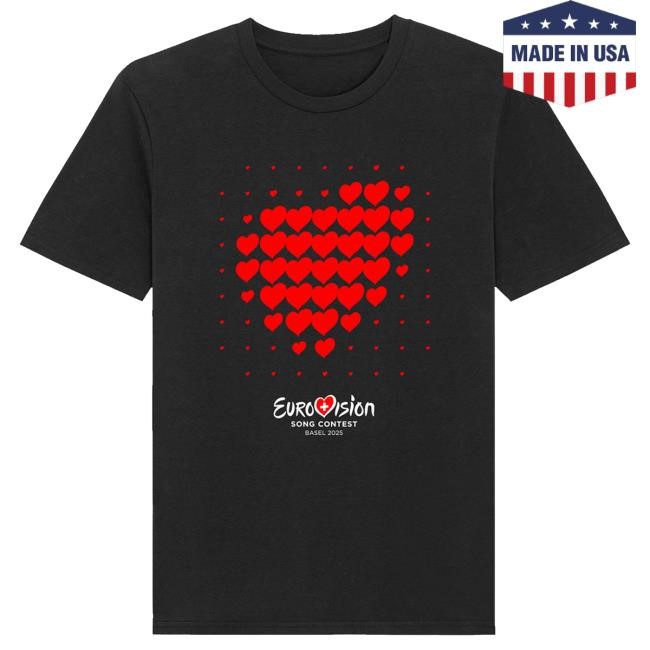 Eurovision Song Contest Shirts Red Heart Eurovision 2025