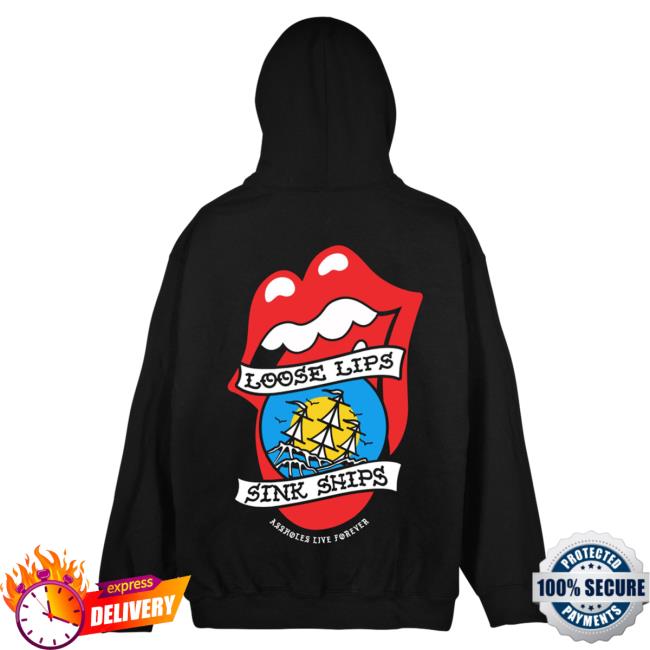 Official Linda Finegold Merch Store Loose Lips Sink Ships Black Hooded Sweatshirt Lindafinegold Clothing Shop