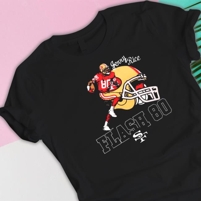 Official Homage 49ers Jerry Rice Flash 80 T-Shirt Official Homage 49ers Jerry Rice Flash 80 T Shirt