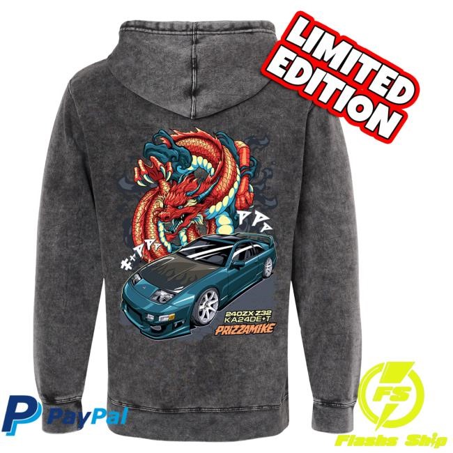Official Prizzamike Shop Prizza Mike Dragon Mineral Wash Crewneck Sweatshirt