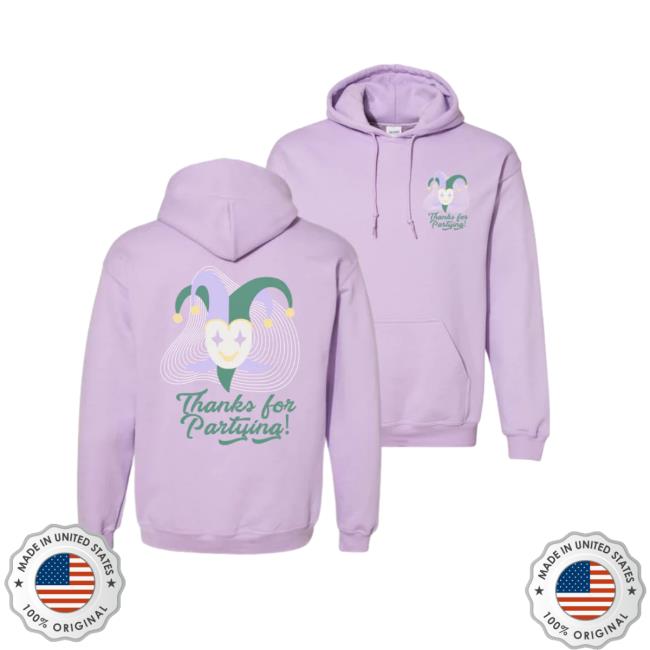 Arch Apparel Thanks For Partying Orchid Hooded Sweatshirt