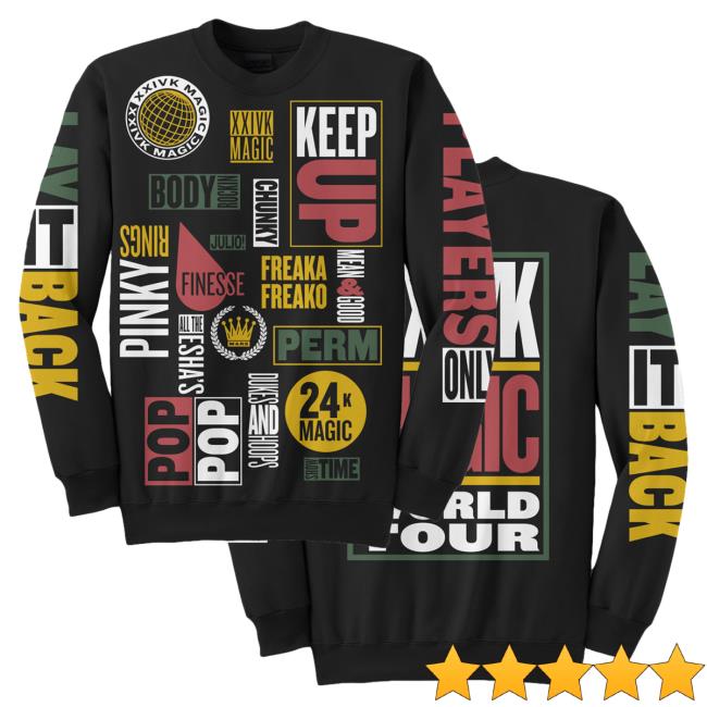Official Bruno Mars Merch Store World Tour Pullover Sweatshirt (2018 Edition) Bruno Mars Apparel Clothing BrunoMars
