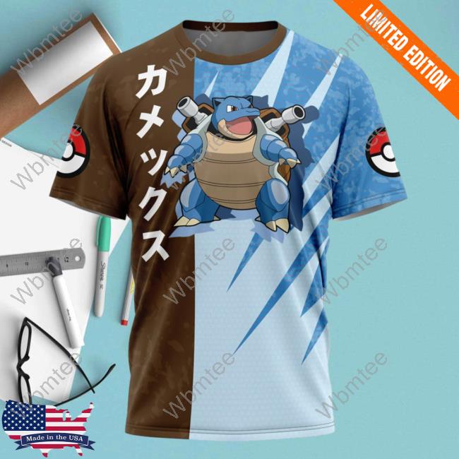 Official Anime Ape Clothing Blastoise Attack Pokemon Shirt Animeape