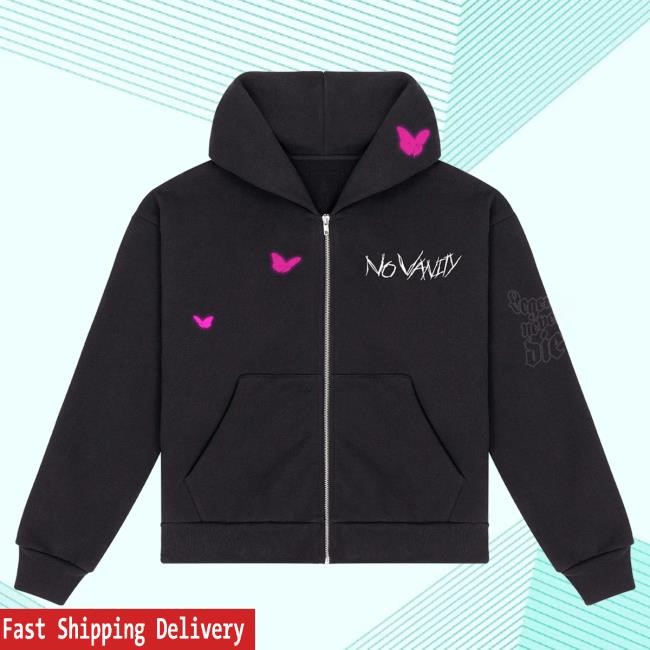 Official 999 Club Merch Store Juice Wrld No Vanity Zip Hoody - Black JuiceWrld 999Club Apparel Clothing Shop