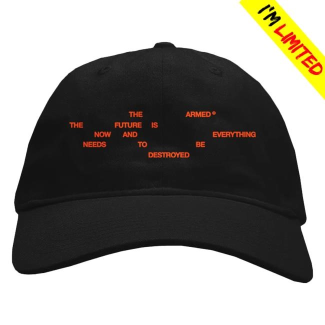 Official Hello Merch The Armed The Future Is Cap – Black Hat With Orange Thread Embroidery HelloMerch