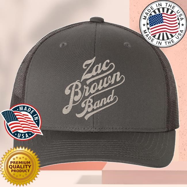 Zac Brown Band Official Merch Store Script Logo Trucker Snapback Cap Zac Brown Band Clothing Shop Apparel