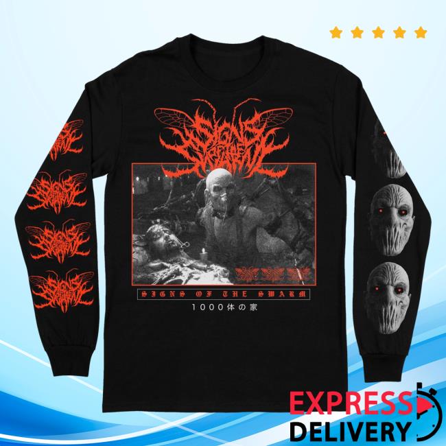 Official Signs Of The Swarm Rising Merch Signs Of The Swarm - Dr Satan Long Sleeve Shirt Risingmerch