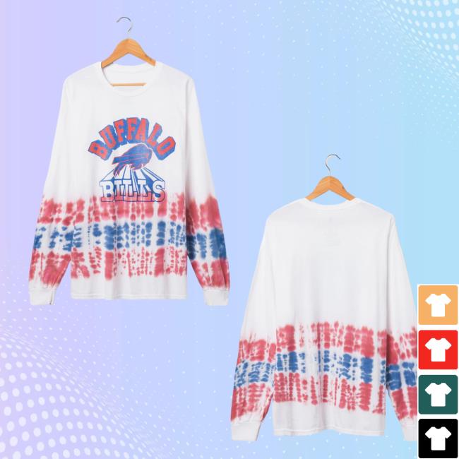 Official Junk Food Apparel Clothing Store Shop Tie-Dye Junkfoodclothing Buffalo Bills Tie Dye Long Sleeve Shirt 2023