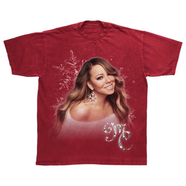 Mariah Carey Unisex-Adult Standard Official Merry Christmas One All Tour Snowflake Tee