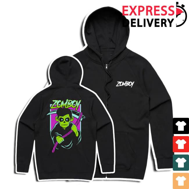 Official Zomboy Reaper Boi - Zip Up Long Sleeve Shirt New