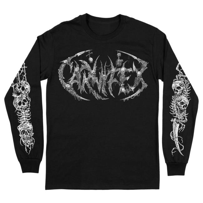 Official Indie Merch Store Shop Carnifex "Skeleton Tour Logo" Long Sleeve Tshirt IndieMerchStore