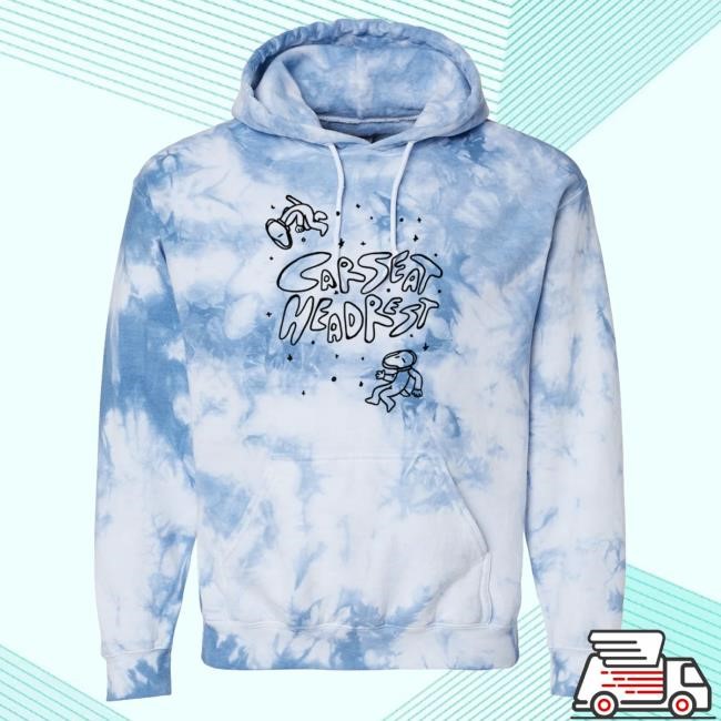 Official Car Seat Headrest Merch "How To Leave Town" Tie Dye Crew neck Cloudy Sky