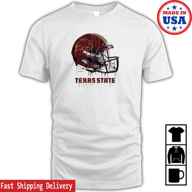 Official Texas State Bobcats Infant Dripping Helmet Long Sleeve Tee